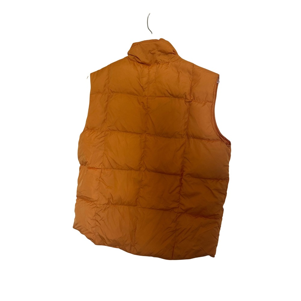 Lands End Mens Goose Down Puffer Vest Orange Quilted Snap Front Large 42-44 - Picture 4 of 4